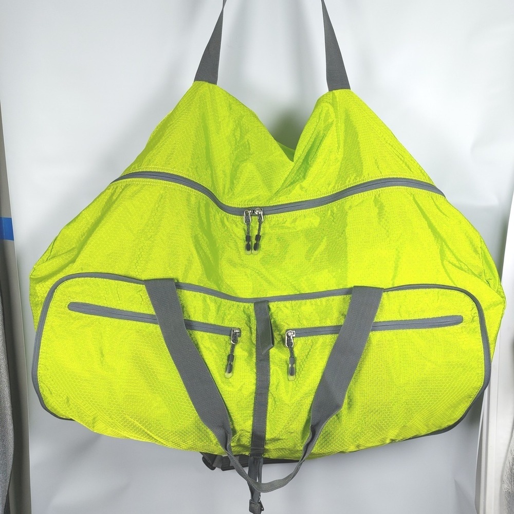 Homdox Travel Duffel Bag Lrg 80L Foldable Water/Tear Resistant Nylon Green/Gray